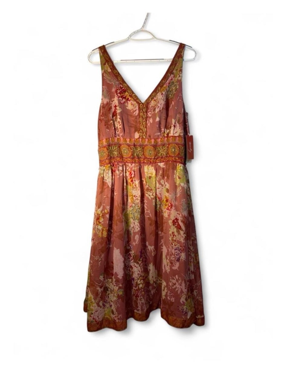 Derhy y2k fairy Floral Midi Dress in Dusty Rose